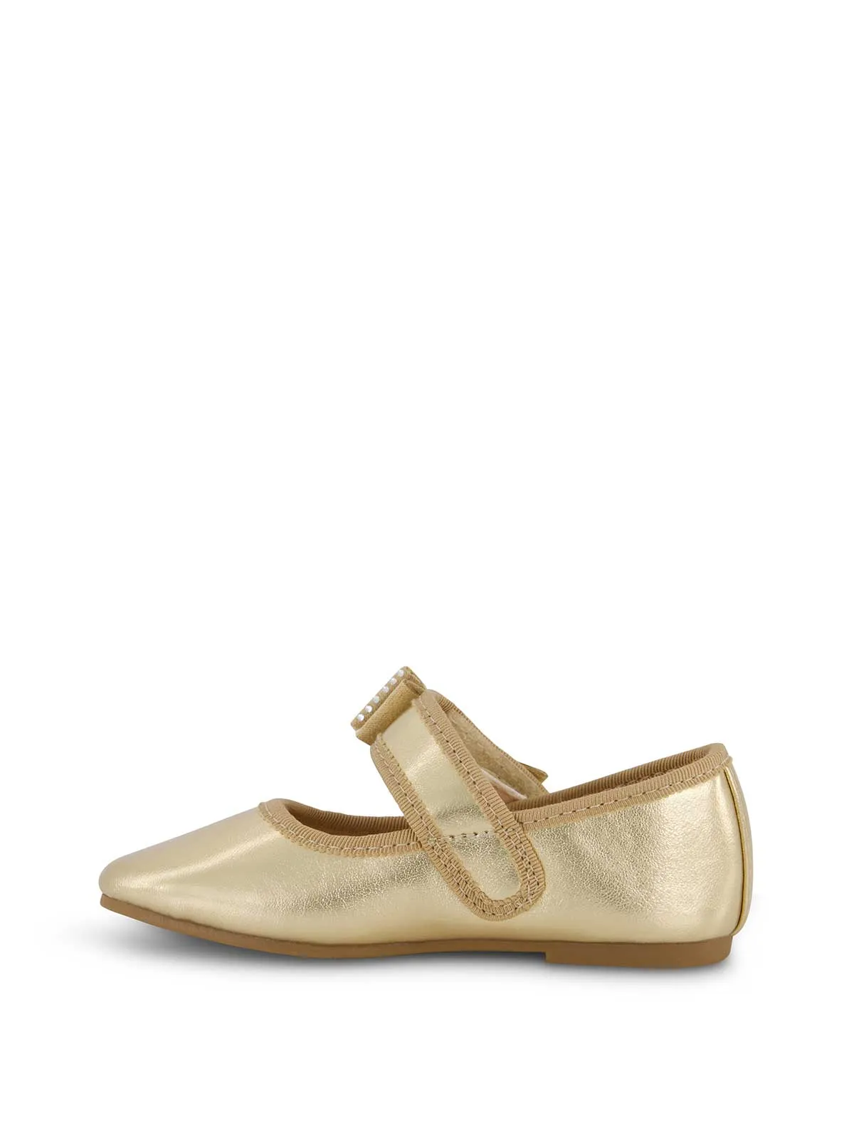 Toddler Amy Crystal Bow Ballet Flat in Gold