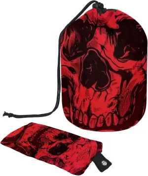 Travel Cosmetic Bags bucket Makeup Bag, Red Art Skull 2 Women Portable Foldable Cases, Multifunctional Toiletry Bucket Bags Round Organizer Storage