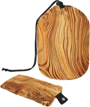 Travel Cosmetic Bags bucket Makeup Bag, Wood Grain of Logs 54 Women Portable Foldable Cases, Multifunctional Toiletry Bucket Bags Round Organizer Storage