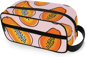 Travel Toiletry Bag Makeup Bag Papayas Summer Vibes Packing Organizers with Hanging Hook Portable Water Resistant Small Travel Bag for Toiletries, Jewelry, Travel Essentials