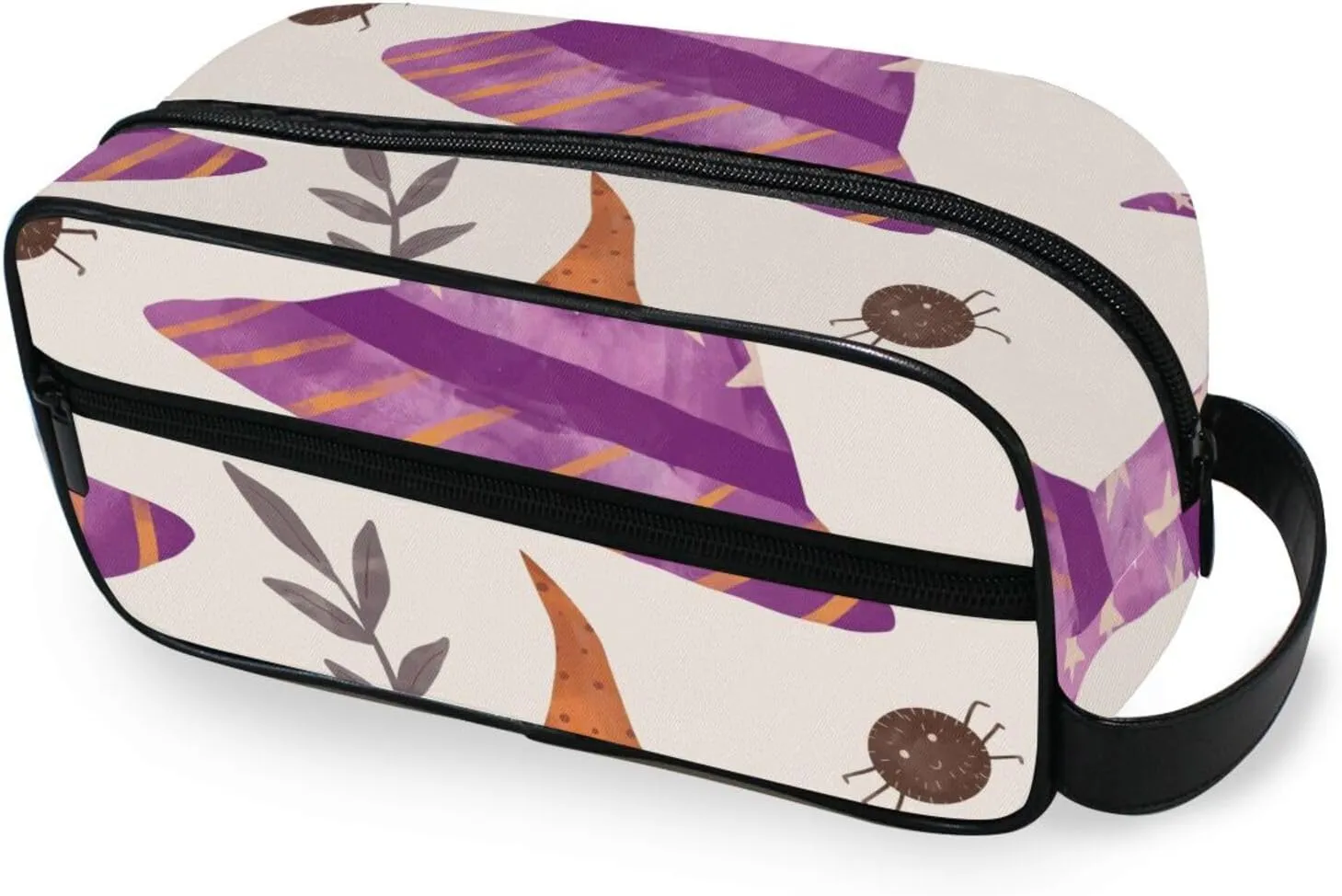 Travel Toiletry Bag Makeup Bag Witch Hat Watercolor Packing Organizers with Hanging Hook Portable Water Resistant Small Travel Bag for Toiletries, Jewelry, Travel Essentials