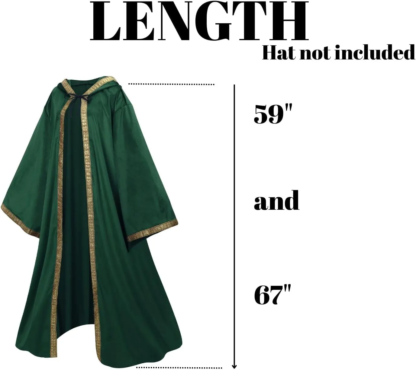 Unisex Wizard Cloak Robes With Hood Sleeves Dutch Velvet Cosplay Costume