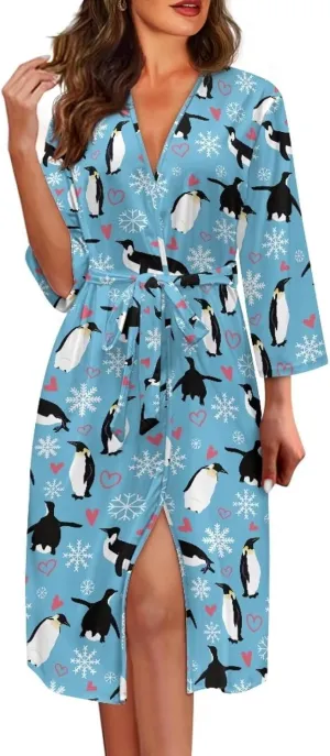 Upetstory Women Bathrobe Winter Kimono Robes Warm Dressing Gown