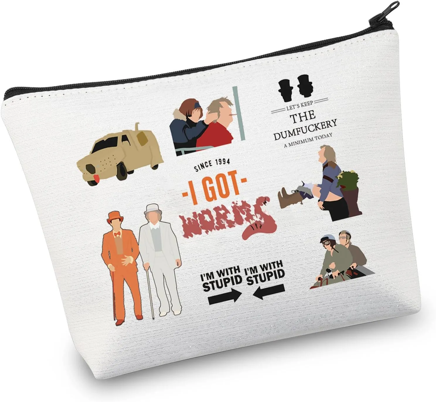 VAMSII 90s Comedy Movie Inspired Gift Dumb Fans Cosmetic Bag Comedy Dumber Lover Gift Dumber Fans Gift (DumbFansBag)
