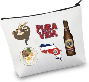 VAMSII Costa Rican Souvenirs Gifts Costa Rica Travel Makeup Bag Trip Gift Costa Rica Traveler Gift (PuraVidaBag)