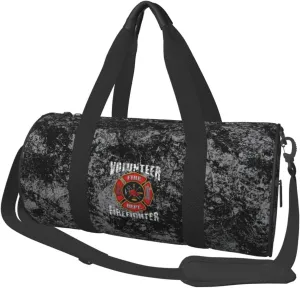 Volunteer Firefighters Convertible Garment Bag with Shoulder Strap, Carry on Garment Duffel Bag for Men Women - Rolling Foldable for Travel Luggage Bags (Black)