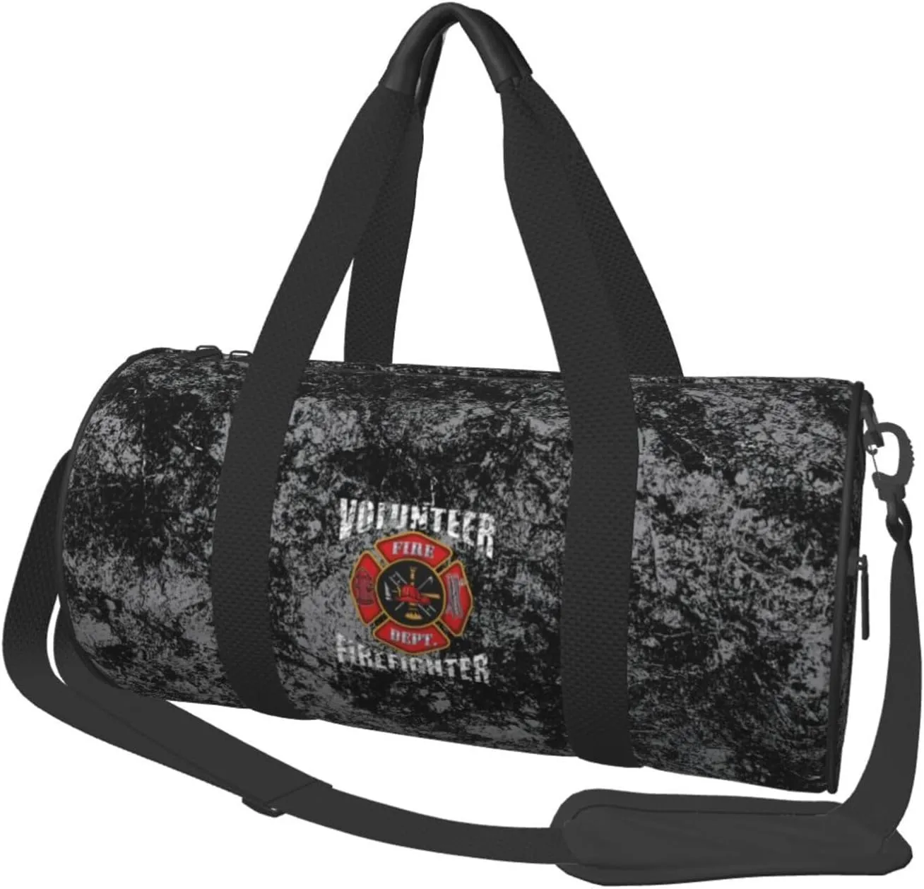 Volunteer Firefighters Convertible Garment Bag with Shoulder Strap, Carry on Garment Duffel Bag for Men Women - Rolling Foldable for Travel Luggage Bags (Black)