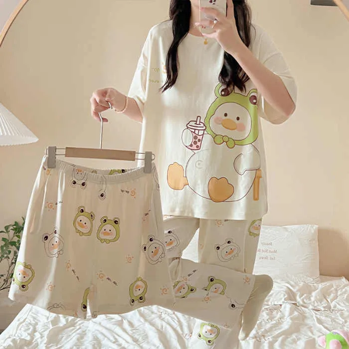 Wholesale Cheap Nightgowns 3 Pieces Loungewear Ladies Pajama Set Calidad Pajamas Women's 3 in 1 Sleepwearبيع بالجملة أثواب النوم الرخيصة ثلاث قطع ملابس الاسترخاء مجموعة بيجامة السيدات بيجامة كاليداد منامة نسائية 3 في 1 ملابس نوم