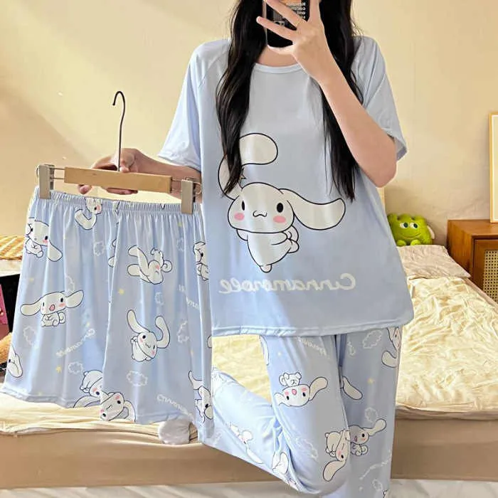 Wholesale Cheap Nightgowns 3 Pieces Loungewear Ladies Pajama Set Calidad Pajamas Women's 3 in 1 Sleepwearبيع بالجملة أثواب النوم الرخيصة ثلاث قطع ملابس الاسترخاء مجموعة بيجامة السيدات بيجامة كاليداد منامة نسائية 3 في 1 ملابس نوم