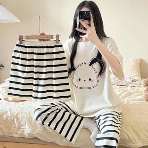 Wholesale Cheap Nightgowns 3 Pieces Loungewear Ladies Pajama Set Calidad Pajamas Women's 3 in 1 Sleepwearبيع بالجملة أثواب النوم الرخيصة ثلاث قطع ملابس الاسترخاء مجموعة بيجامة السيدات بيجامة كاليداد منامة نسائية 3 في 1 ملابس نوم