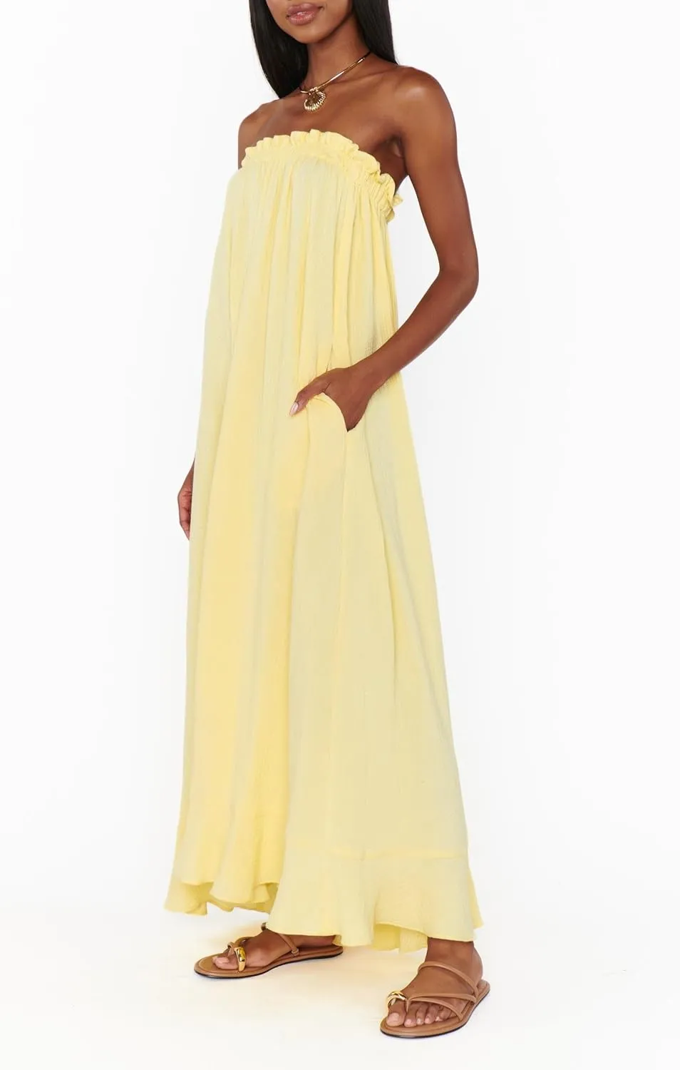 Women Floral Print Maxi Tube Dress Strapless Flowy Long Bandeau Dress Y2K Open Back Sundress Summer Beachwear
