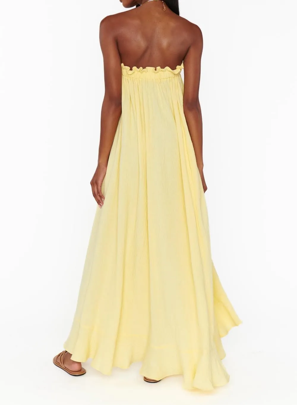Women Floral Print Maxi Tube Dress Strapless Flowy Long Bandeau Dress Y2K Open Back Sundress Summer Beachwear