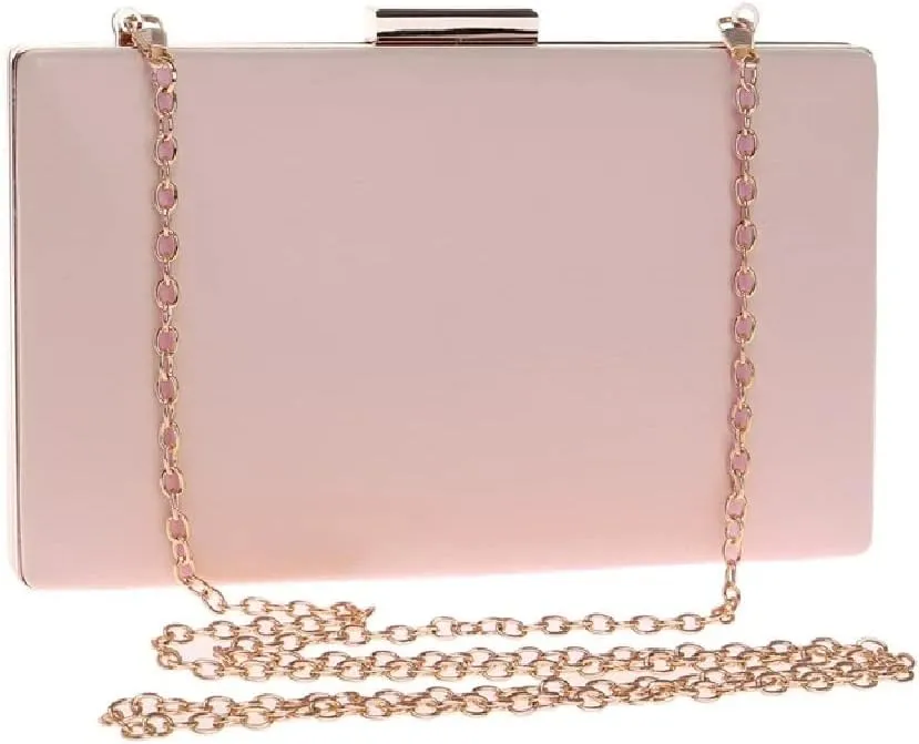 Women PU Clutch Mixed Color Leather Metal Evening Bags Party Wedding Bridal Handbags