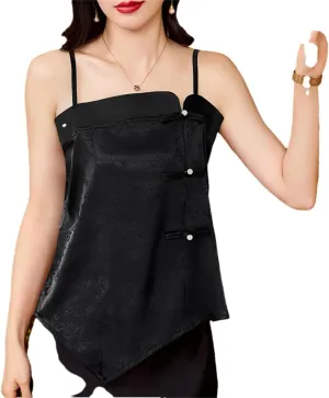 Women's Chinese Style Satin Camis Spring Summer Tank Tops Sleeveless Camisole