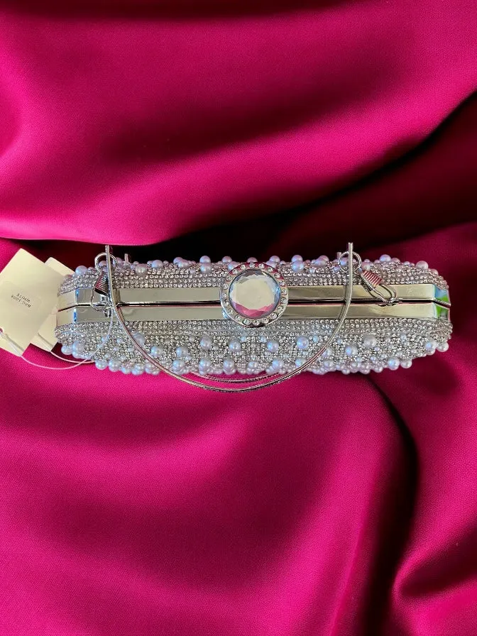 Women's Evening Handbags Pearl Beaded Clutch Purse Wedding Bridal Clutches Party Prom Lady Crossbody Shoulder Bag
