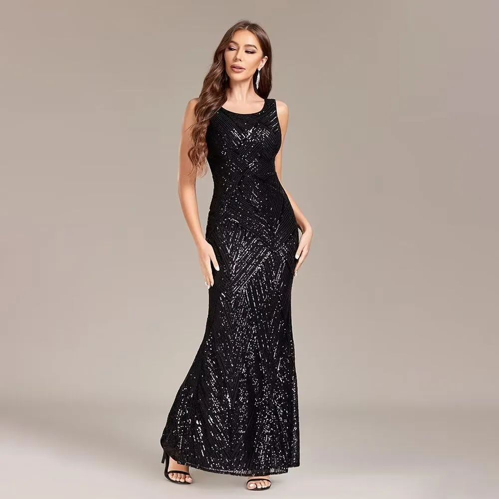 Women's Formal Dress Mermaid Sparkly Evening Gowns Long Sequin Prom Dresses