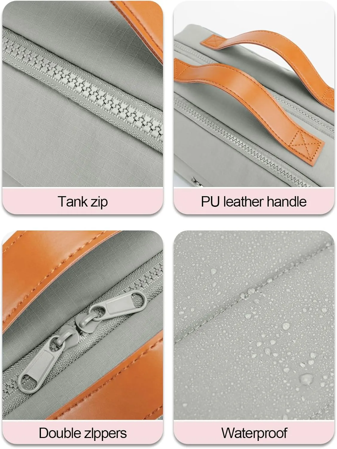 Women's Hanging Toiletry Bag, Waterproof Travel Cosmetic Organizer with Jewelry Storage, Large Capacity Makeup Case for Full-Size Skincare & Bathroom Essentials, Portable Cosmetic kit, Grey