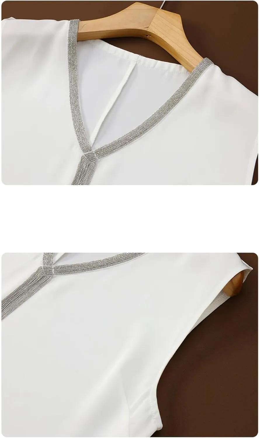 Women's Spring Summer Camisole Tank Tops V Neck Tassel Sleeveless Vest