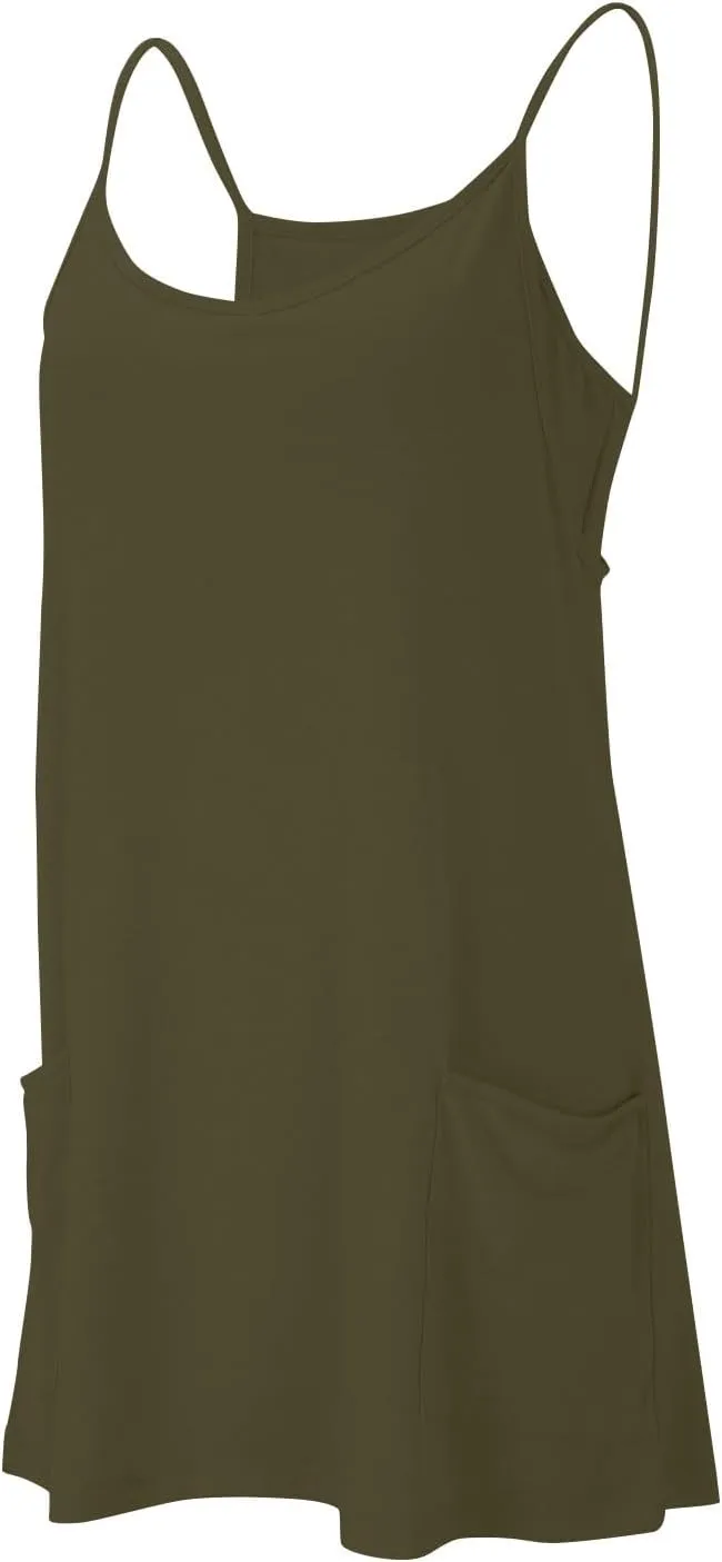 Womens Tennis Dress Workout Mini Dress with Shorts Sleeveless Spaghetti Straps Golf Athletic Dresses Summer