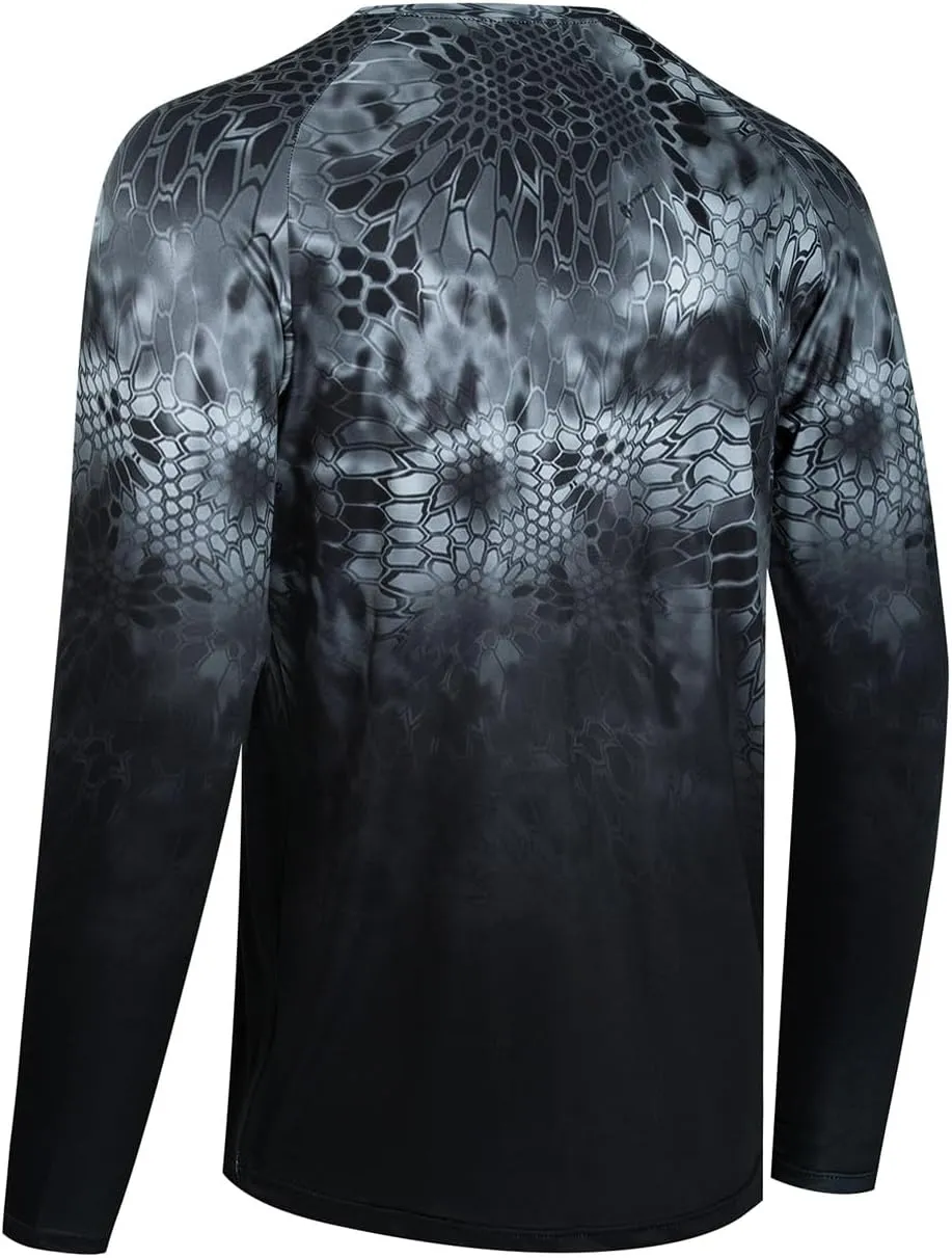 YIBIMOTTO Men's Sun Protection Fishing Tee for Men Printed Long Sleeve Shirt Quick Dry Sweatshirts Lightweight