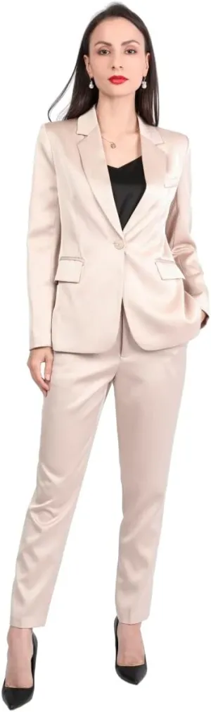 YUNCLOS Womens Business Suit Set 2 Piece Slim Fit Office Lady 1 Button Blazer and Pants
