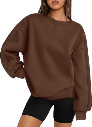 Zeagoo Womens Sweatshirt Long Sleeve Color Block Fleece Hoodies Fall Casual Crewneck Pullover Tunic Tops 2024