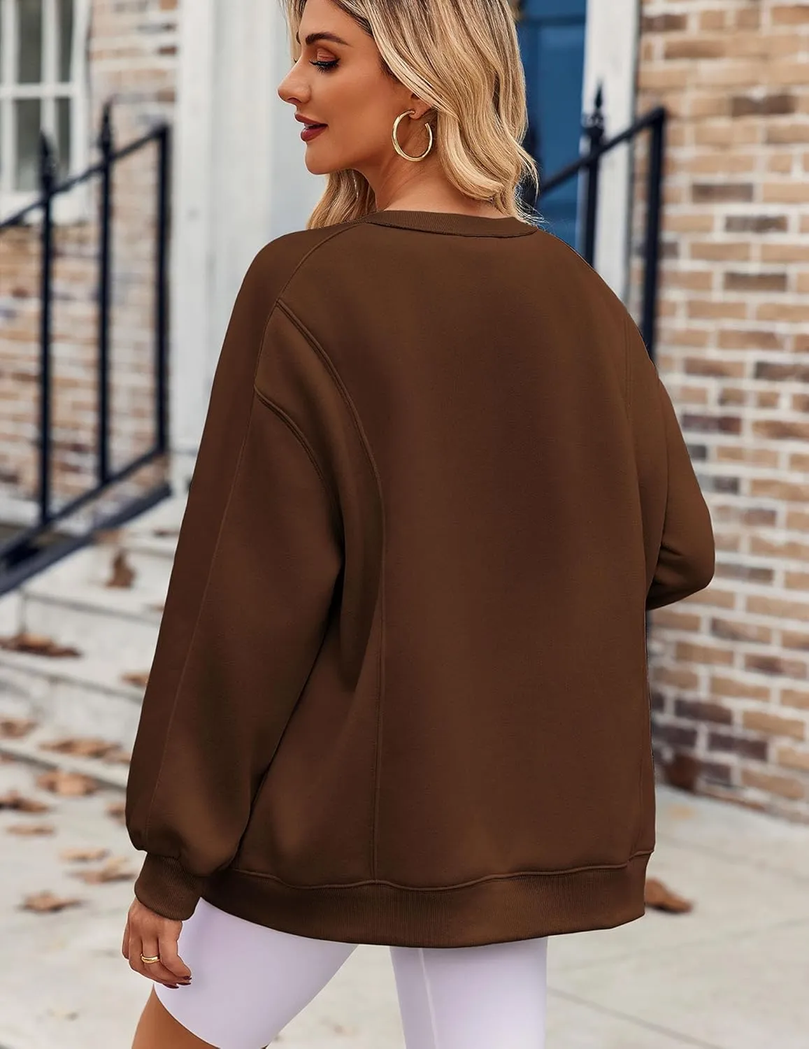Zeagoo Womens Sweatshirt Long Sleeve Color Block Fleece Hoodies Fall Casual Crewneck Pullover Tunic Tops 2024